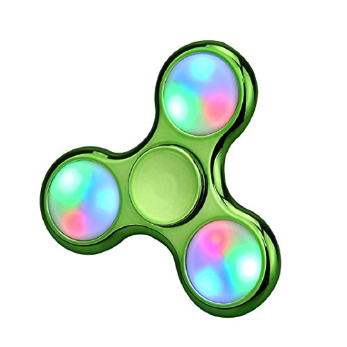 Hand Spinner LED Licht Fidget Hand Spinner Finger Spielzeug EDC Focus Gyro Spielzeug (Grün)