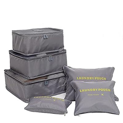 NOV@GO® NOVAGO Ensemble complet de différents sacs, organisateurs de valise et voyage (Gris)