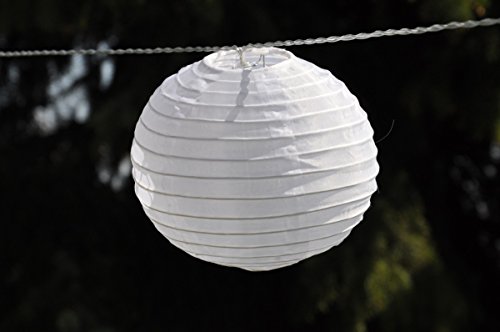 20 XXL Lampion LED Partylichterkette 9,50m Warmweiße LEDs Garten Party Licht - 8