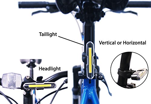 C4wrd LED USB Fahrradlicht, Rücklicht und Frontlicht, Extrem helle Fahrradlampe rot weiß, wiederaufladbar, einfach zu montieren, spritzwassergeschütztes Gehäuse mit Akku für gesicherten Radfahrspaß - 3