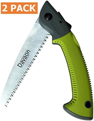 Pro Pruning Saw [2 PACK] – Premium Folding Hand Saw - Triple Cut Ultimate Sharp Blades – Best Tool for Garden, Tree Pruning, Camping Hunting Survival Gear – Rugged Durable Trimmer – Comfort Soft Grip – Quality Guarantee