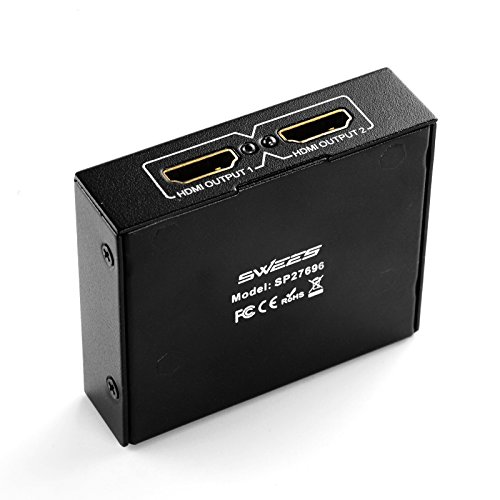 Swees® 4k UHD HDMI Splitter / Verteiler 1 IN 2 OUT (1 Eingang und 2 Ausgänge) | 4k Ultra HD 2160p / Full HD 1080p | HDCP | 3D Ready - 5