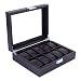 Produktbild Modernes Design 10 Grids Holz Uhrenbox Kohlefaser Muster Uhr Aufbewahrungsbox Uhr Display Slot Fall Box Fall