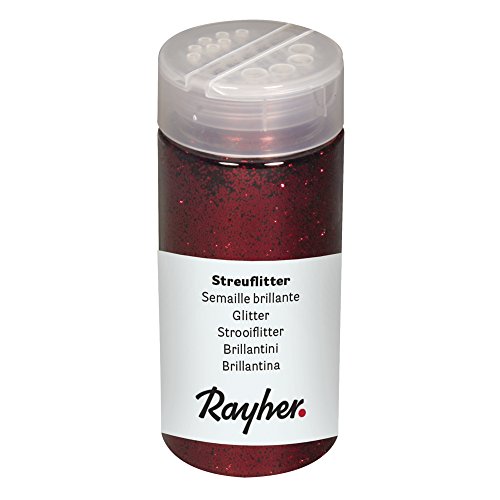 RAYHER 3925818, Streuflitter, Dose 110 g, Pet, rot