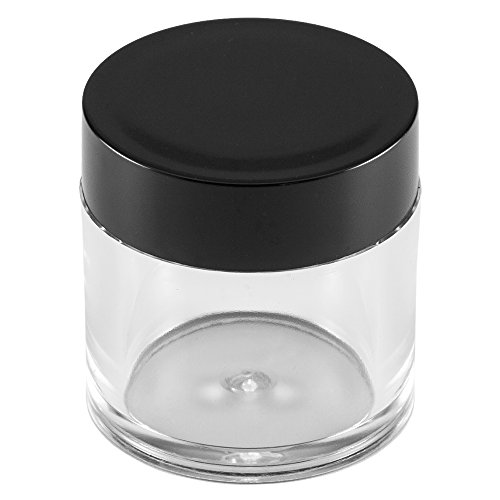 10 Stück Packung – 10ml Cremedose klar transparent mit Schraubdeckel schwarz – Leerdose – Döschen - 3
