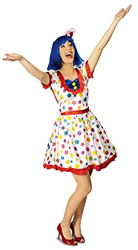 Preisvergleich Produktbild Generique - Bunt gepunktetes Clowns-Kostüm für Damen