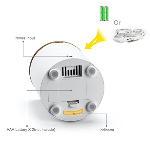 LifeBasis Aroma Diffuser Aromavernebler mit USB-Anschluss Batteriebetriebener Lufterfrischer , Leiser Ventilator mit Holzkappe für Büro und Schlafzimmer ( Weiß ) - 3