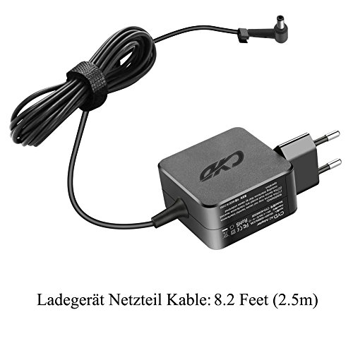 CYD 65W 19V 3.42A PowerFast PowerSupply-Ladegerät-Notebook-Netzteil-Adapter-Charger für Asus Zenbook Vivobook Eee Box AD883J20 AD883220 ASUS G1 G2 L3 L5 L8 S5 U3 U5 U6 W3 W7 Z3 Z7 Z9 ASUS RT-AC88U RT-AC87U RT-AC3200 RT-AC3100 Router R8500 100NAS Nighthawk X8 AC5300 Tri-Band Wi-Fi PA-1650-01 VivoBook S300 S400 S500 S550 N17908 N193 V85 A6j A6t F3jc F5n LiteOn PA-1650 PA-1750, 8.2 Feet(2.5m) Laptop Netzteil Ladegerät Kabel für Asus VivoBook - 6