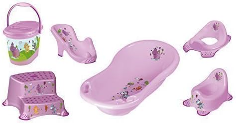 Set of 6 z Hippo Purple Bathtub XXL + Bath Seat+ Pot + Toilet Seat+Two-Step Stool + Diaper Pail