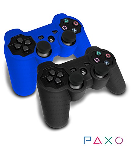 Preisvergleich Produktbild 2 x PAXO PS3 Silikon-Schutz-Hülle / Sleeve Bundle schwarz-blau