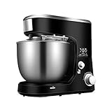 küchenmaschine knetmaschine standmixer rührmaschine haushaltsgerät küchenmixer ◆ Innovative planetarische Aktion - Das multifunktionale Design dieser Tisch-Küchenmaschine hilft Ihnen dabei, unglaubliche hausgemachte Empfindungen zu erzeugen. Seine einzigartige Planetenwirkung dreht den Schläger in die eine Richtung, während er in die andere wischt und sich dreht. Dadurch werden die Zutaten ständig in die Mitte der Schüssel gedrückt, um gleichmäßige Ergebnisse zu erzielen, die die Qualität Ihrer Kreationen verbessern