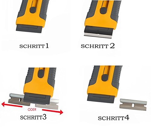 MUZIYU Premium Kochfeldschaber – hochwerter Schaber, Glasschaber, Ceranfeldschaber – ergonomischer Griff + 5 Ersatzklingen - 6