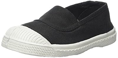 Bensimon - E15002 - TENNIS ELASTIQUE ENFANT - Baskets Basses - Mixte Enfant - Noir (Carbone) - 34 EU