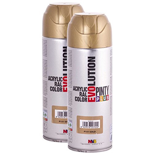Secado rápido - acrílico Spray de pintura PintyPlus Evolution - Pack de 2 - P151 oro