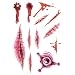 Produktbild Westeng 2Stk Realistisch vorübergehend Horror Tattoo Aufkleber wasserdicht Fake Bloody Narbe Wunde Stitch Scab Halloween Maskerade Streich Makeup Stützen