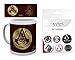 Produktbild Set: Assassin's Creed, Origins, Gold Icons Foto-Tasse Kaffeetasse (9x8 cm) Inklusive 1 Assassin's Creed Button Pack (15x10 cm)