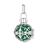 Material: Silber rhodiniert Engelsrufer Damen Classic Anhänger S 925er-Sterlingsilber mit grüner Klangkugel Zirkonia ER-04-S