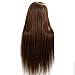 26" 66CM Hairdressing Training Head 30% Real Hair Mannequin Doll Clamp Light Brown