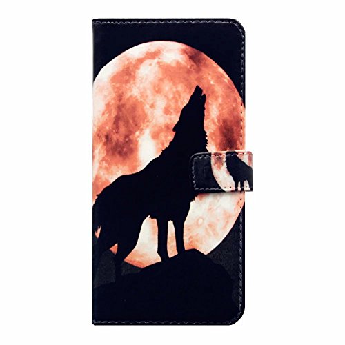 iPhone 7 Hülle Handytasche, MUTOUREN 2 in 1 Zubehör für iPhone 7 (4.7 Zoll) Slim PU Tasche Klapp Flip Folding Magnetisch PU Leder Flip Cover Tasche mit Kartensteckplatz Brieftasche Hinterschale Kartenschlitz + Metall Stift Stylus – Wolf - 3