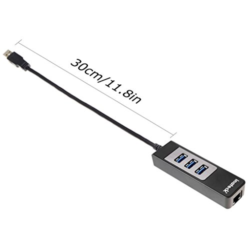 [3-port USB 3.0 + 1-port Gigabit Ethernet LAN] Inateck 3 port USB3.0 HUB mit 1 RJ45 Port 10/100/1000 Gigabit Ethernet LAN Network Adapter für Notebooks, Ultrabooks, Macbook und Tablets mit USB-Anschlüssen - 4