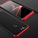Produktbild JMGoodstore Hülle Kompatibel Oppo R11s,+Panzerglas Displayschutzfolie,3 in 1 Ultra Dünn 360 Full Body Anti-Kratzer Hart PC Skin Glatte Rückseite Bumper Rot+Schwarz