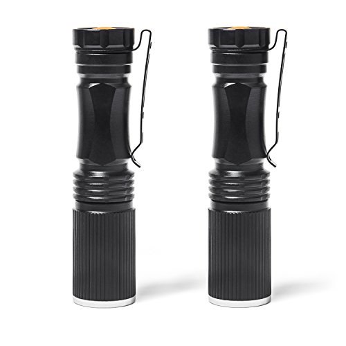 Ultrakompakte XPE-Q5 Mini LED Taschenlampe – Zoombar – 1xAA/14500 (2, Schwarz) - 3