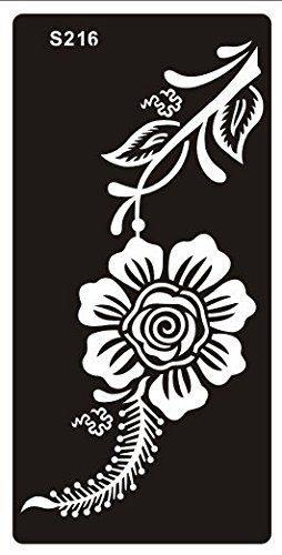 Mehandi Schablonen 10 Sheets Set G Henna Designs zur einmaligen Verwendung für Körper auch für Glitter Tattoo und Air Brush Tattoo geeignet - 7