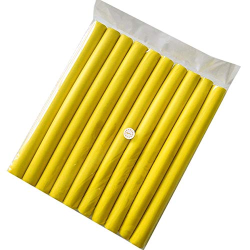 Pudincoco Diy Curlers For Hair Soft Hair Rollers Curler Pearl Cotton Hair Roll Curls Bagels Bendy Flexi Rods Spiral Magic Curl Perms(yellow)