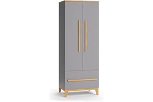 VitaliSpa Armoire pour Enfants Malia, Gris/Chêne, 70 x 187 cm