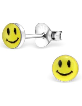 JAYARE Kinder-Ohrstecker Smilies 925 Sterling Silber 6 x 6 mm gelb Ohrringe