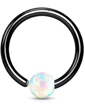 Paula & Fritz® Ring aus Edelstahl Chirurgenstahl 316L Gelbgold, Schwarz, Roségold, Regenbogen für Lippe, Nase,...