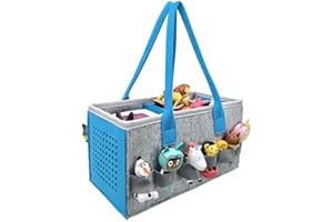 HAREWU Speziell für die Toniebox entwickelte Tragetasche, tote bag, Zum Transport und Schutz von Tonie Starter Set und Zubehör, fasst 20-30 Tonie-Digitalpuppen（Dunkelblau）