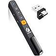 AMERTEER Wireless Presenter - 2 in 1 Type C and USB 2.4GHz PPT Presentation Clicker For Powerpoint Presentations - Powerpoint Clicker With Laser Pointer For Presentations, Wireless Presentation Remote