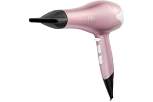 Remington Hair Dryer (Ionic Conditioning for Frizz-Free Results, 3 Heat & 2 Speed Settings with True Cold Shot, Diffuser, Ceramic Coating with Real Pearl, Slim Concentrator, 2200W) Rose Pearl AC5095