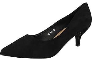 LOUDLOOK Ladies Pointed Toe Casual Work Kitten Heel Office Dress Court Shoes Womens Size 3-8