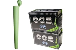 HAFEEHOO OCB 2 x Rolls 4 Meter Paper + Filter Slim Long Papers Blättchen + 1 x Transporthülle (sortierte Farbe)