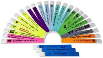 PERSONALISE & CUSTOMISE with YOUR OWN LOGO & TEXT - 1000 Pack - Secure Anti-Rip Waterproof Tyvek Wristbands for Pubs Parties Clubs, Festivals Events Decoration. Premium Quality Security Labels - 19mm - 3/4" Inch - Fast Ship UK