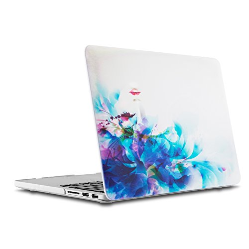 E-Tree MacBook Pro 13 Retina Hülle Schale, Ultra Slim Hartschale Tasche Cover Shell, Tastatur Abdeckung Schutzhülle für Apple MacBook Pro 13.3 Zoll mit Retina Display Modell:A1502 und A1425 - Blaues Blumen