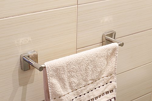 Kapitan Quattro 40 cm Handtuchhalter V2A 18/10 Edelstahl Handtuchständer Handtuchstange Quadratischer Stil V2A 18/10 Wandmontage Made in der EU, 20 Jahre Garantie - 2
