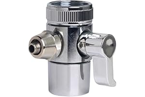 PAROAD 1-Wege 5/16 Zoll OD Verchromtes Wasserhahn Umstellventil für Arbeitsplatte Wasserfilter, Wasserreiniger, RO Umkehrosmose Filter,Schlauchhahn-Adapter