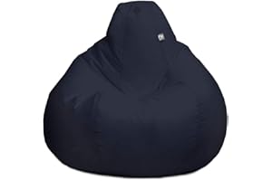 rucomfy Beanbags Extra Large Classic Outdoor Adult Bean Bag Chair. Home or Garden Seating. Water & UV Resistant. Machine Washable - 70 x 110cm (Navy, Beanbag Only)