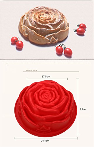 FantasyDay® 1er Silikon Backform / Muffinform für Muffins, Cupcakes, Kuchen, Pudding, Eiswürfel und Gelee – Rose - 4