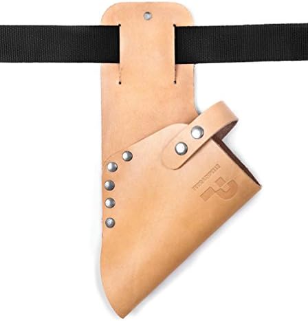 Holster for drill and screwdriver in genuine leather, natural colour, chrome rivets, belt included
