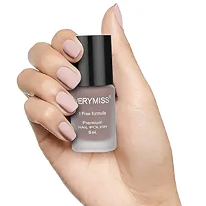 VERYMISS Premium Nail Polish, Matte Finish, Light Nude, 6 Ml