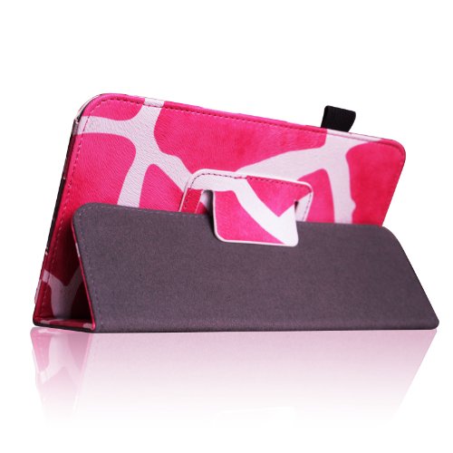 Fintie Samsung Galaxy Tab 3 7.0 (7 Zoll) SM-T210 SM-T211 Hülle Case – Slim Fit Folio Bookstyle Kunstleder Schutzhülle Cover Tasche mit Ständerfunktion und Stylus-Halterung, Giraffe Pink - 5