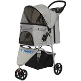 Tommy Evcil Hayvan Arabası Gri 81 * 45.5 * 101cm Max 15kg