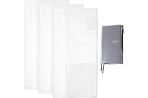 SUPERFINDINGS 4 stycken genomskinligt fodral för veckor 20 x 18 cm PVC planeringsfodral bokskydd dammtät vattentät fickplaner