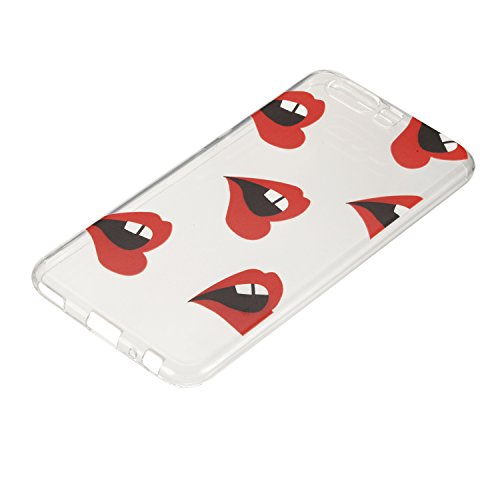 Caselover Funda Huawei P10 2017  Huawei P10 5 1  Carcasa Case Silicona Gel Clear Ultra Fina Flexibilidad Transparente Anti-rasgu  os Impresi  n Est  tica Cover para Huawei P10 2017 - Labios Sexy