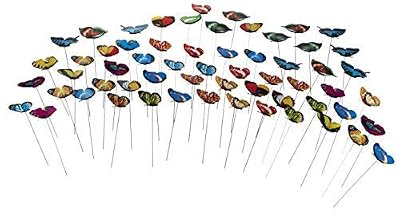 Juvale Papillon Piquets - 60-Pack Papillon Décor de Jardin, extérieur décoratif Jardin Piquets pour Pots de Jardin et Pots de Fleurs, Multicolore Assortis, 30,5 x 9,7 x 11,4 cm