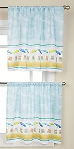 LORRAINE HOME FASHIONS St. Tropez Window Curtain Tier Pair, 60 x 24